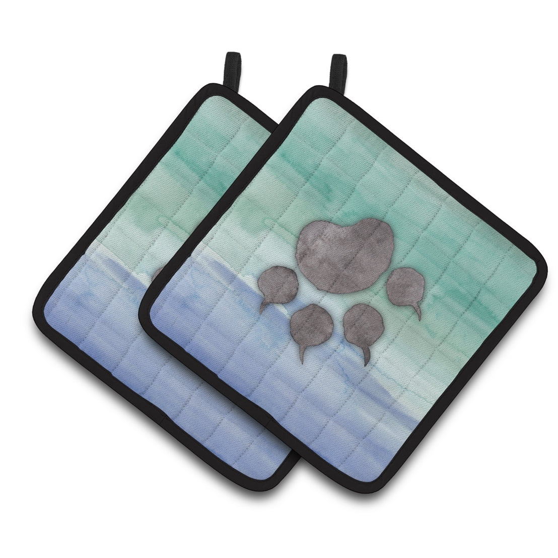Cat Paw Watercolor Pair of Pot Holders