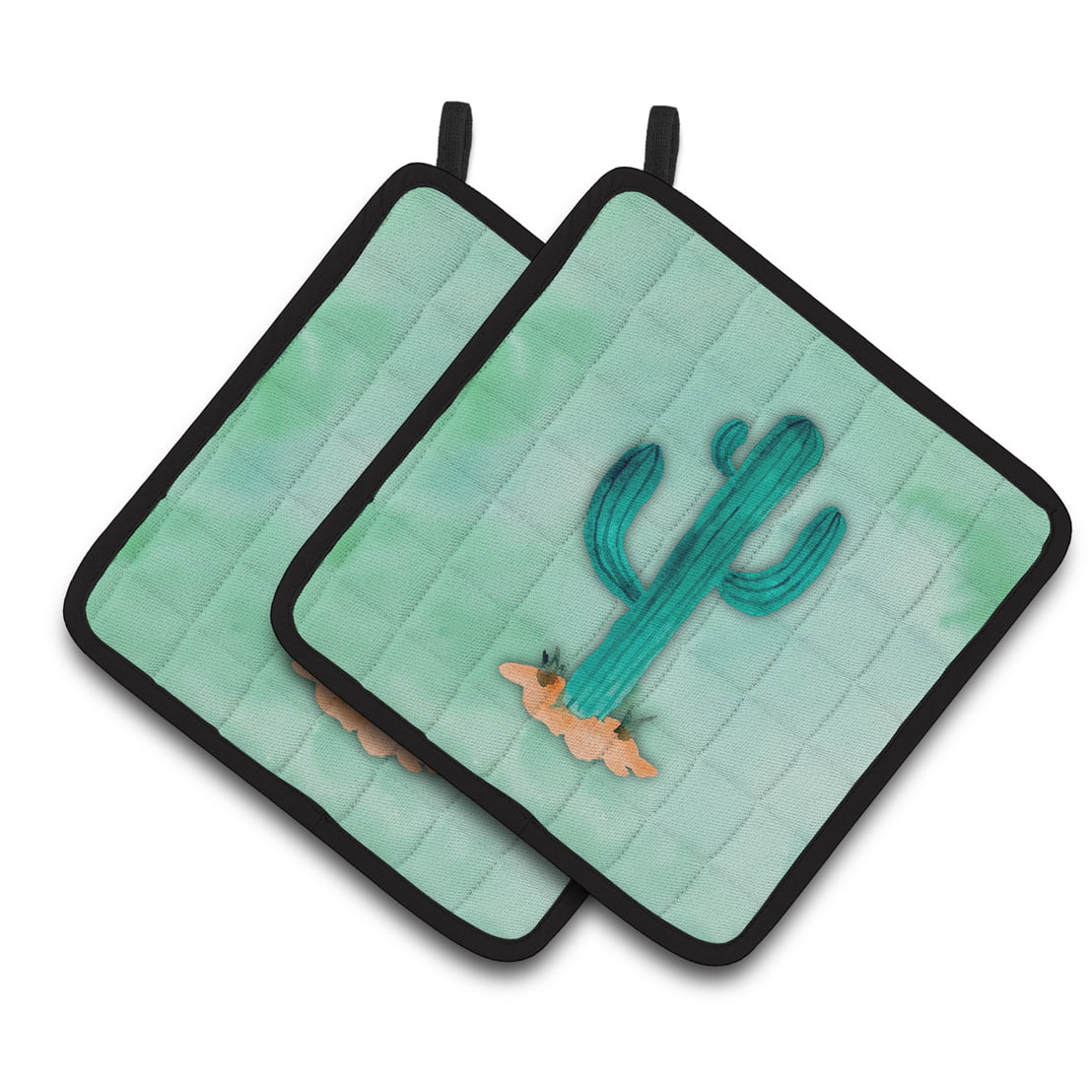 Western Cactus Watercolor Pair of Pot Holders