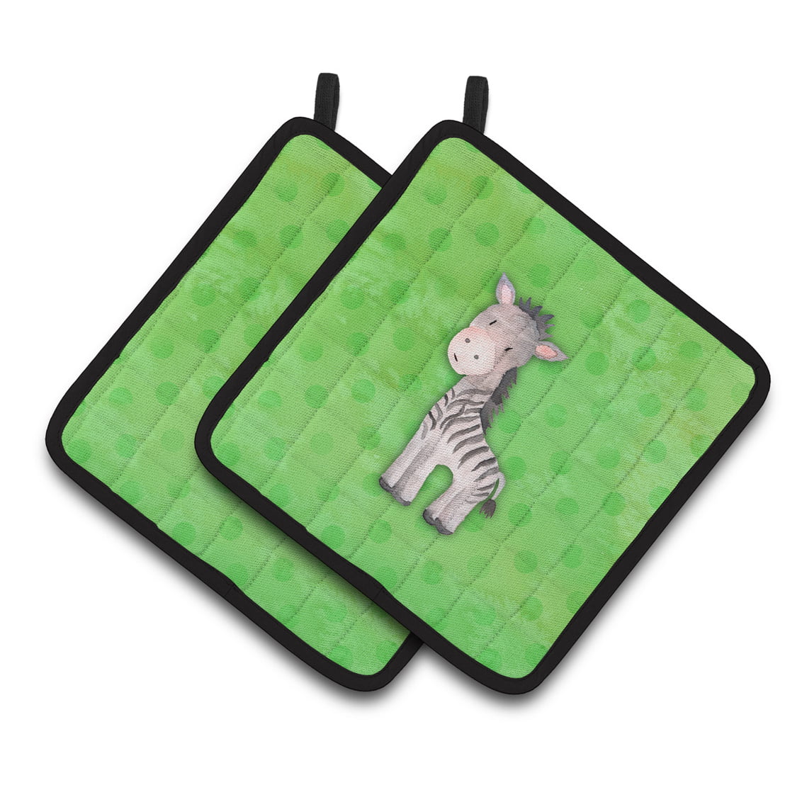 Polkadot Zebra Watercolor Pair of Pot Holders
