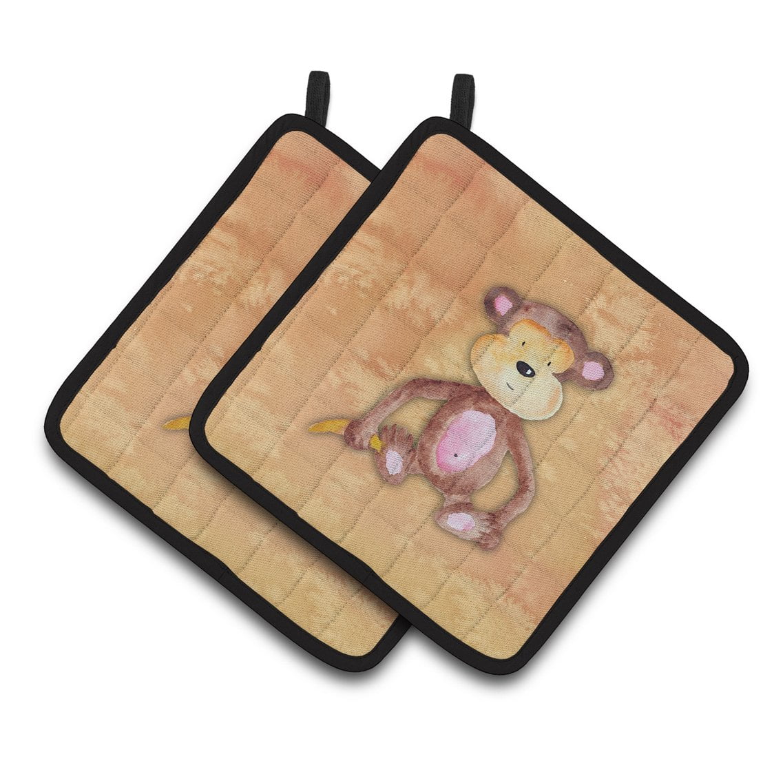 Monkey Watercolor Pair of Pot Holders