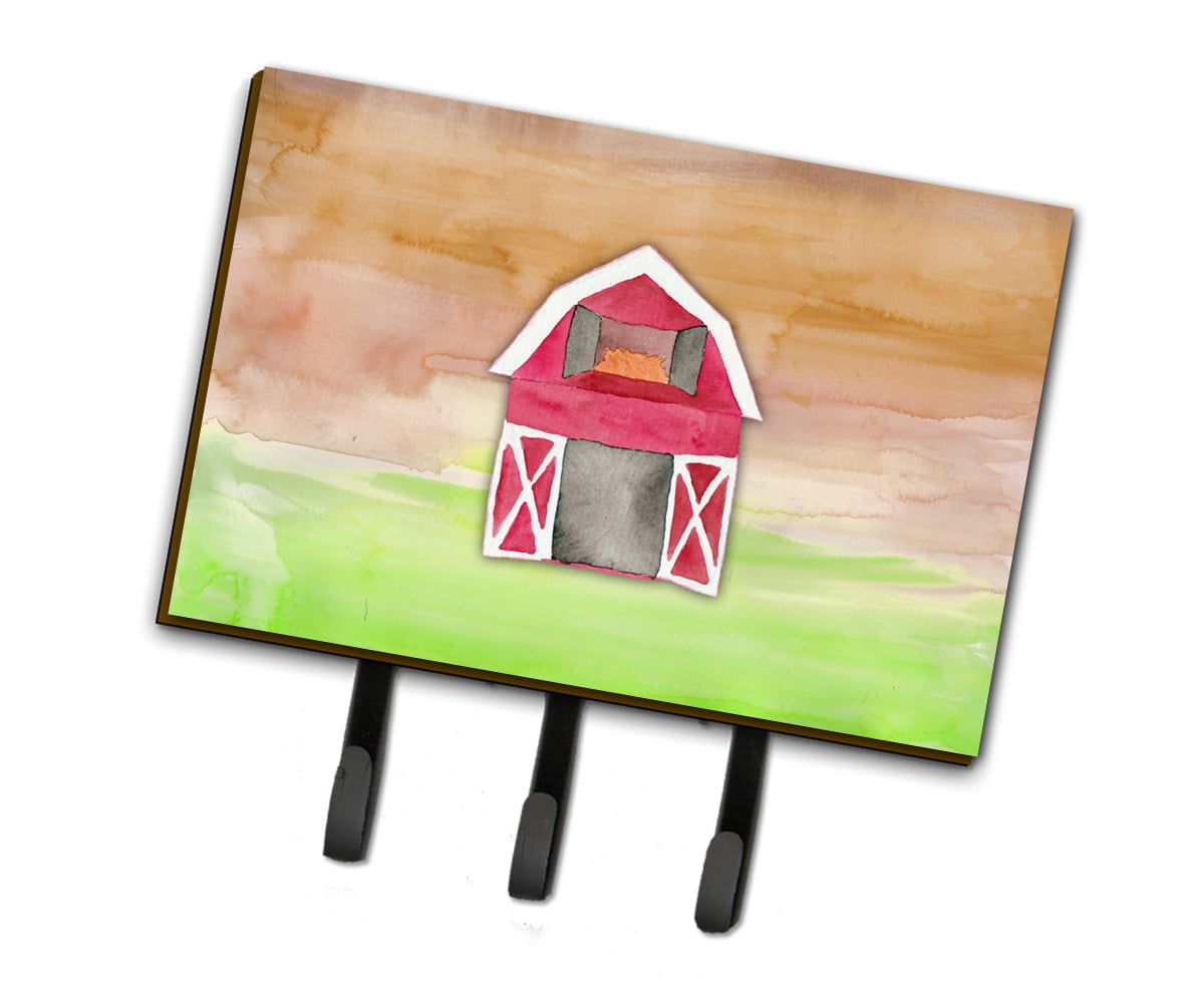 BB7409TH68 Barn Watercolor Leash or Key Holder