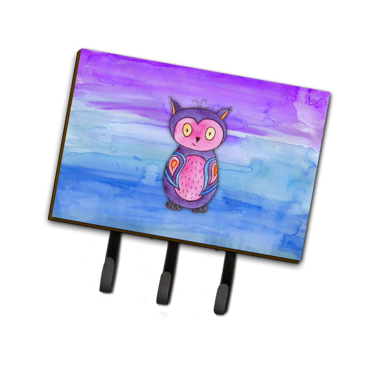 Pink & Purple Owl Watercolor Leash or Key Holder