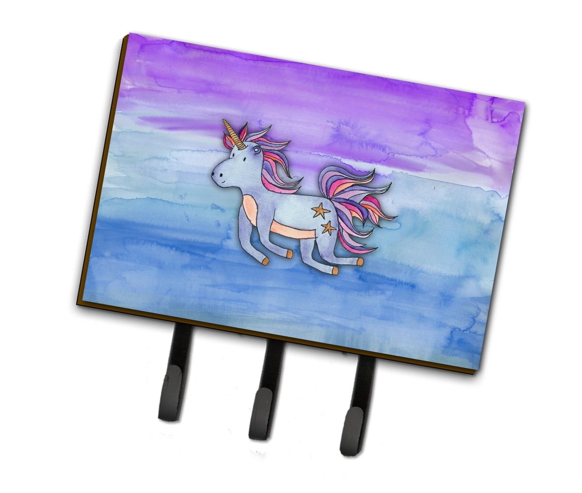 Picture of Carolines Treasures BB7433TH68 Blue Unicorn Watercolor Leash or Key Holder
