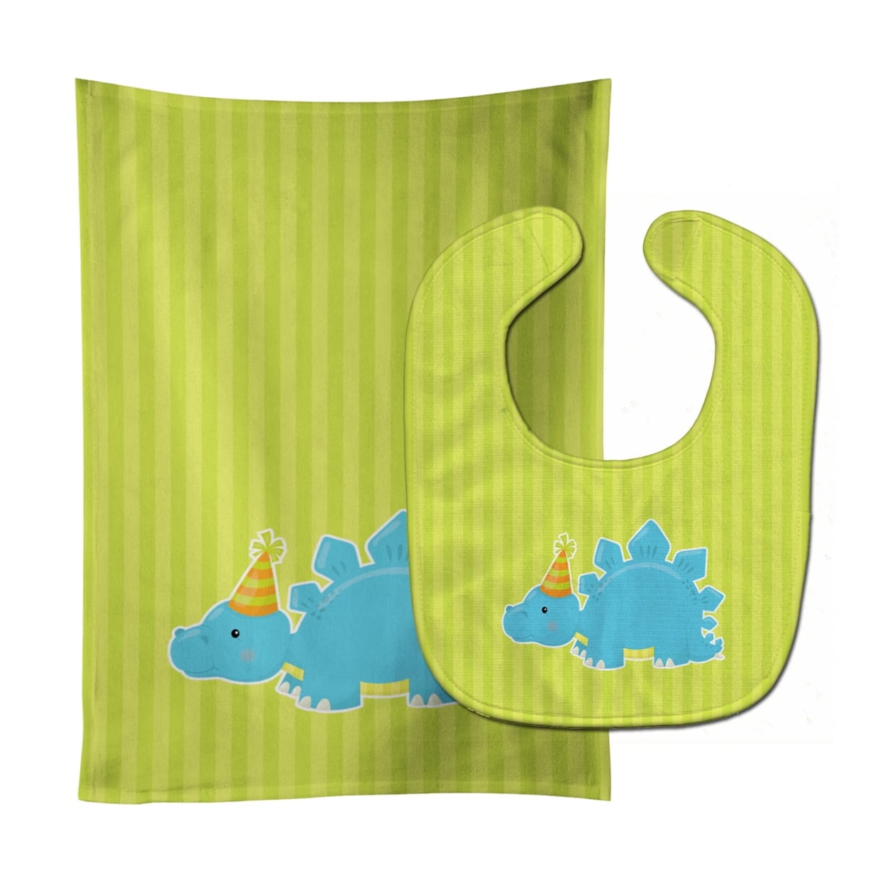 Dinosaur Green No.3 Baby Bib & Burp Cloth