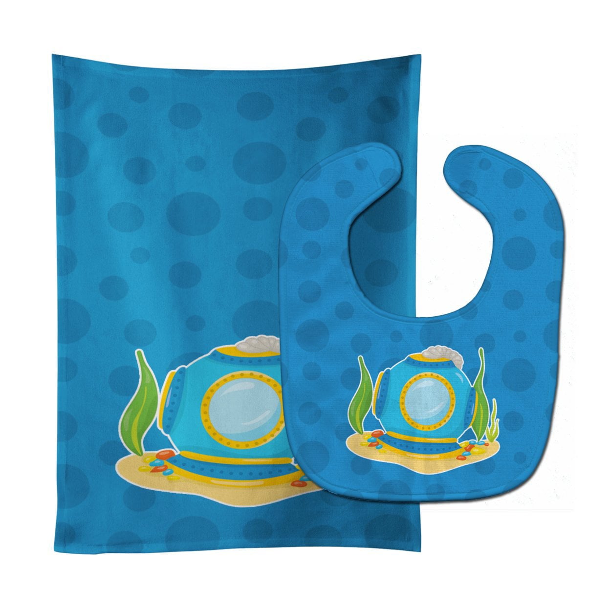 Diving Helmet Baby Bib & Burp Cloth