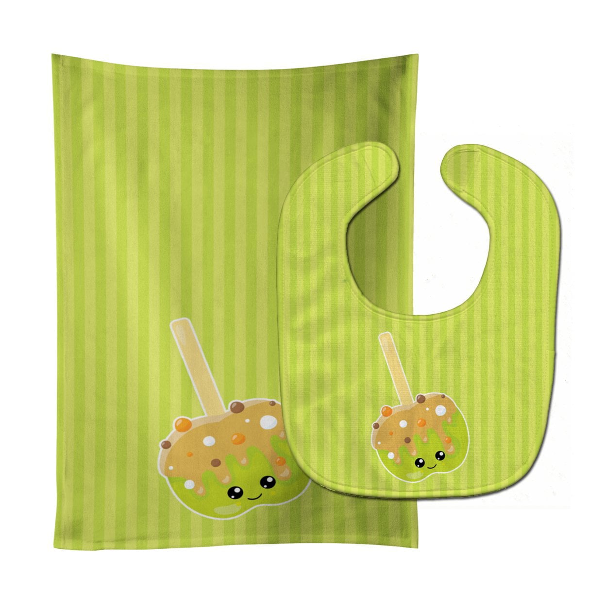 Fall Carmel Apple Baby Bib & Burp Cloth