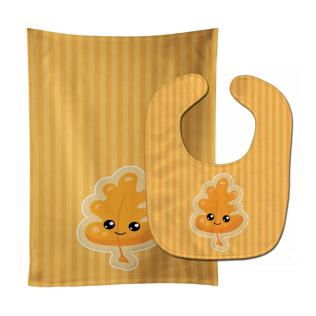 BB8762STBU Fall Leaf Baby Bib & Burp Cloth