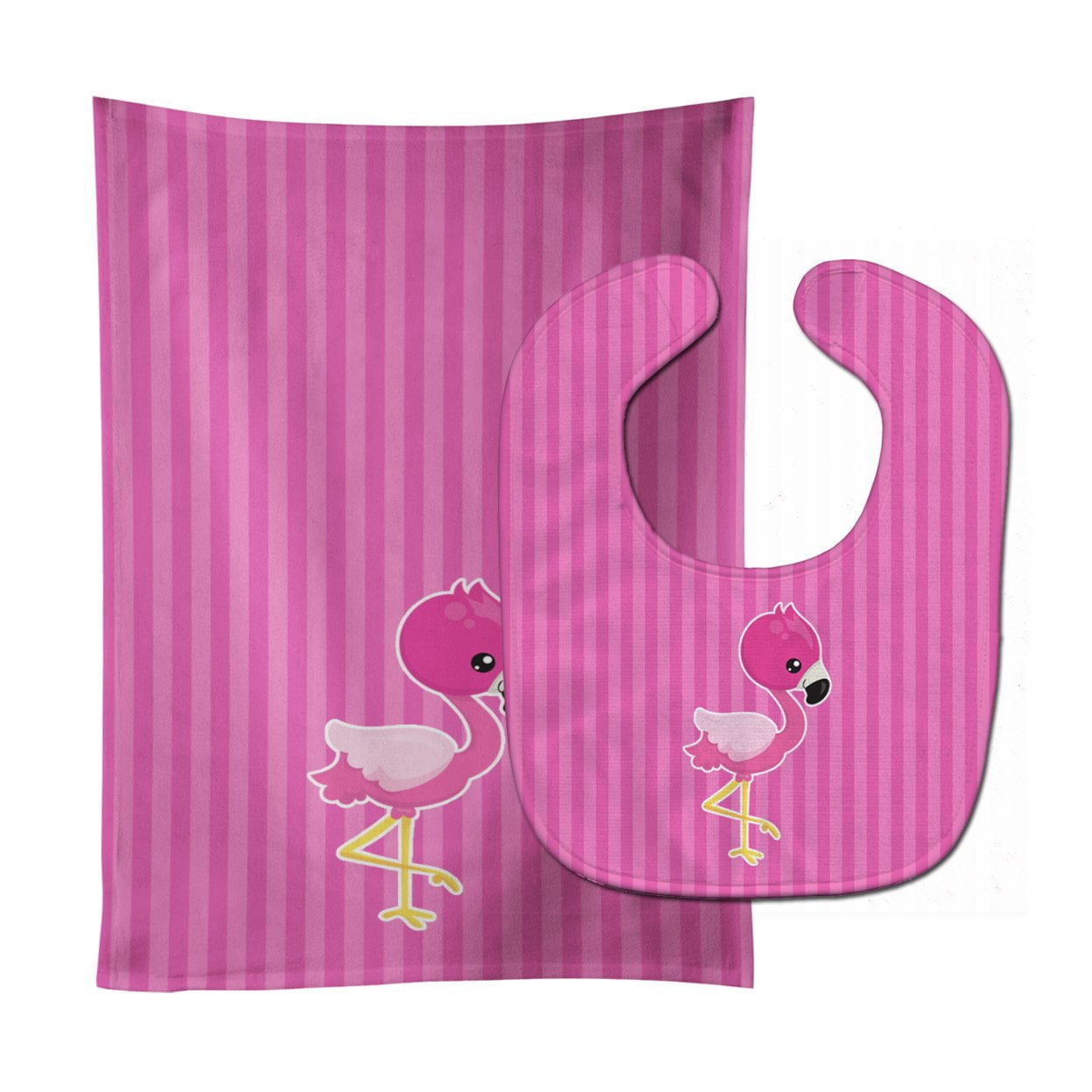 Flamingo No.2 Baby Bib & Burp Cloth