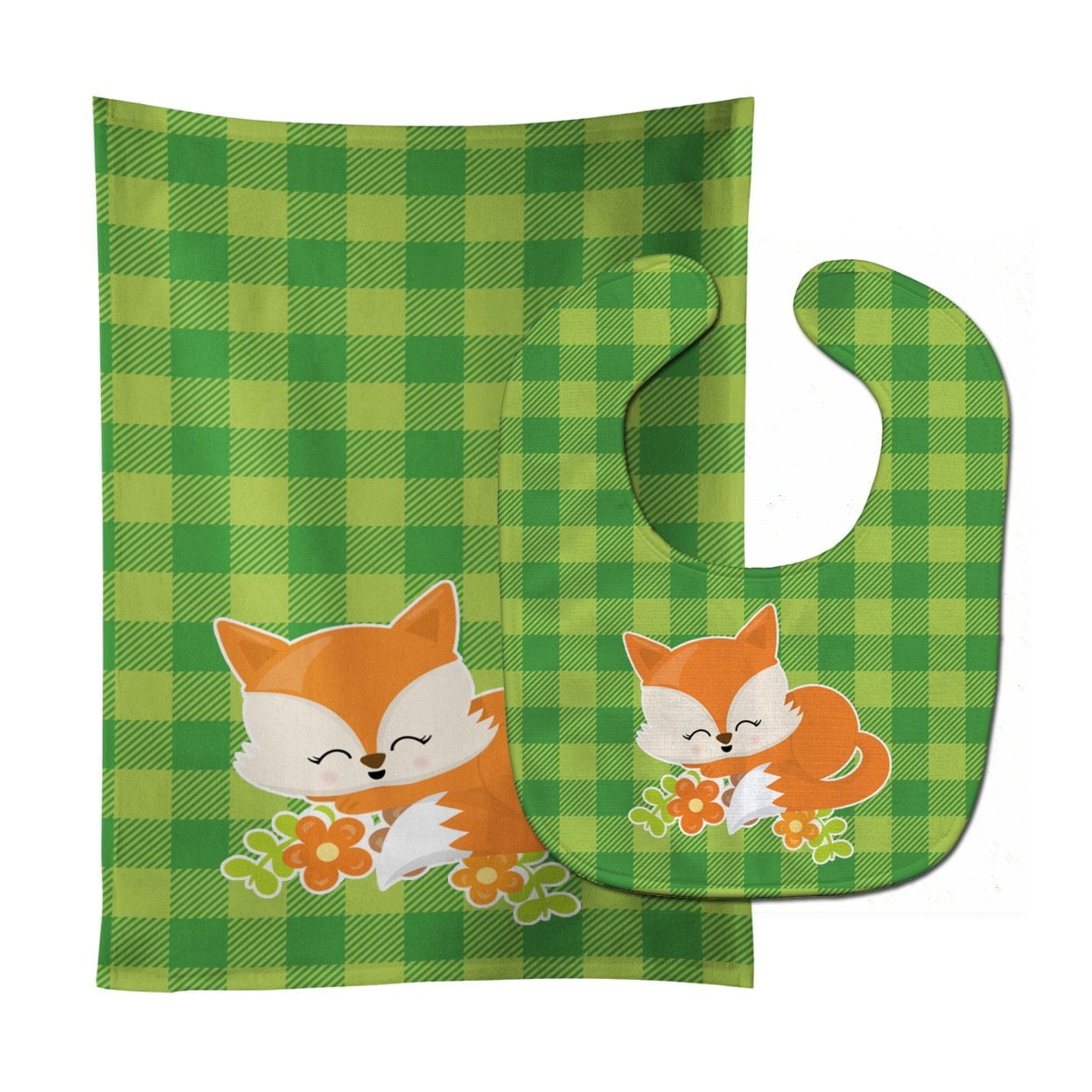 Foxie Fox Baby Bib & Burp Cloth