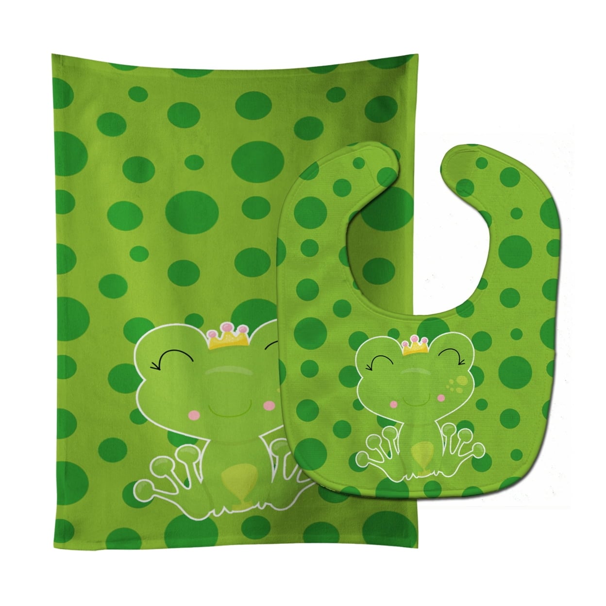 Frog Prince Baby Bib & Burp Cloth