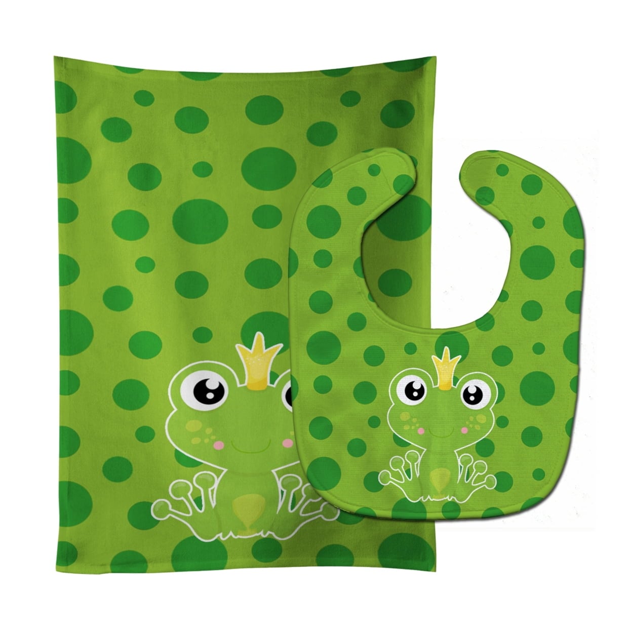 Frog Prince No.2 Baby Bib & Burp Cloth