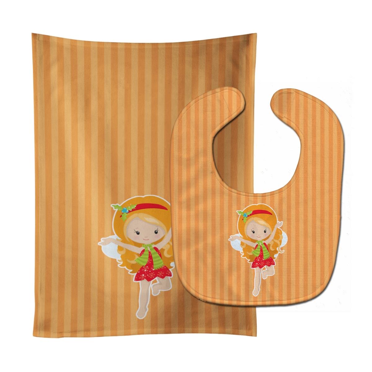 BB8677STBU Ginger Haired Fairy Baby Bib & Burp Cloth