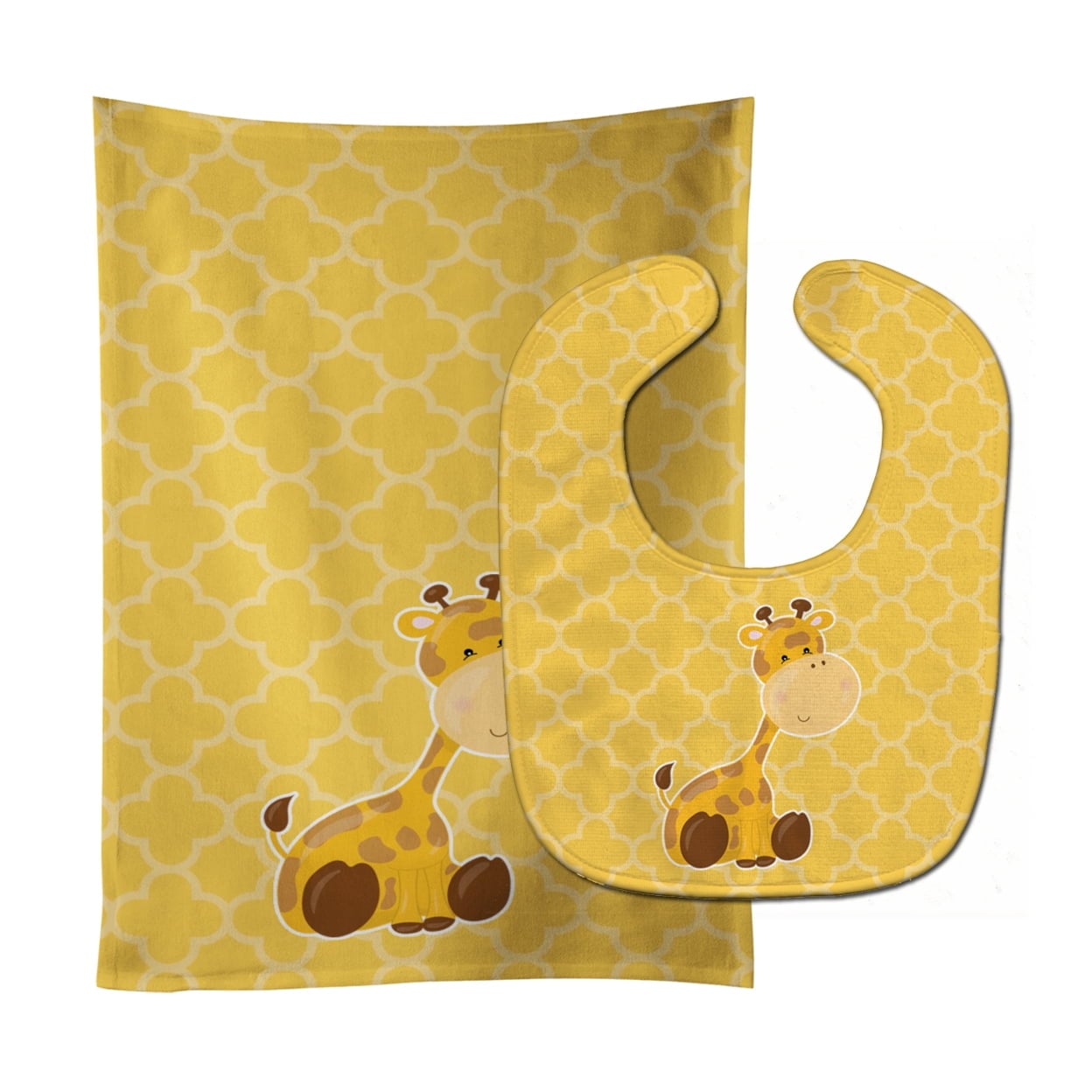 Giraffe Baby Bib & Burp Cloth