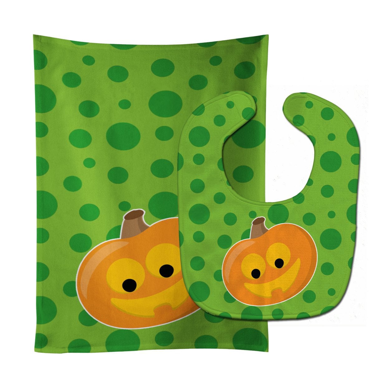 Halloween JackOLantern Baby Bib & Burp Cloth