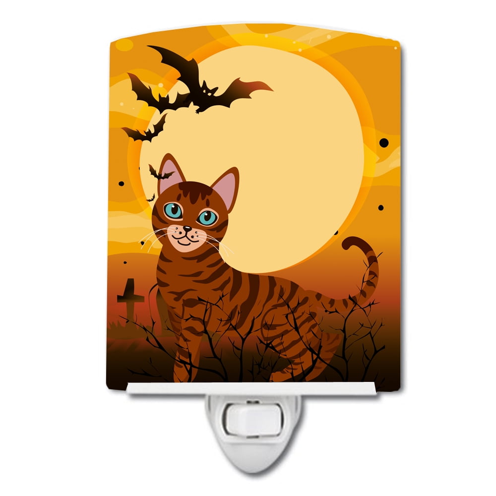 Halloween Toyger Cat Ceramic Night Light