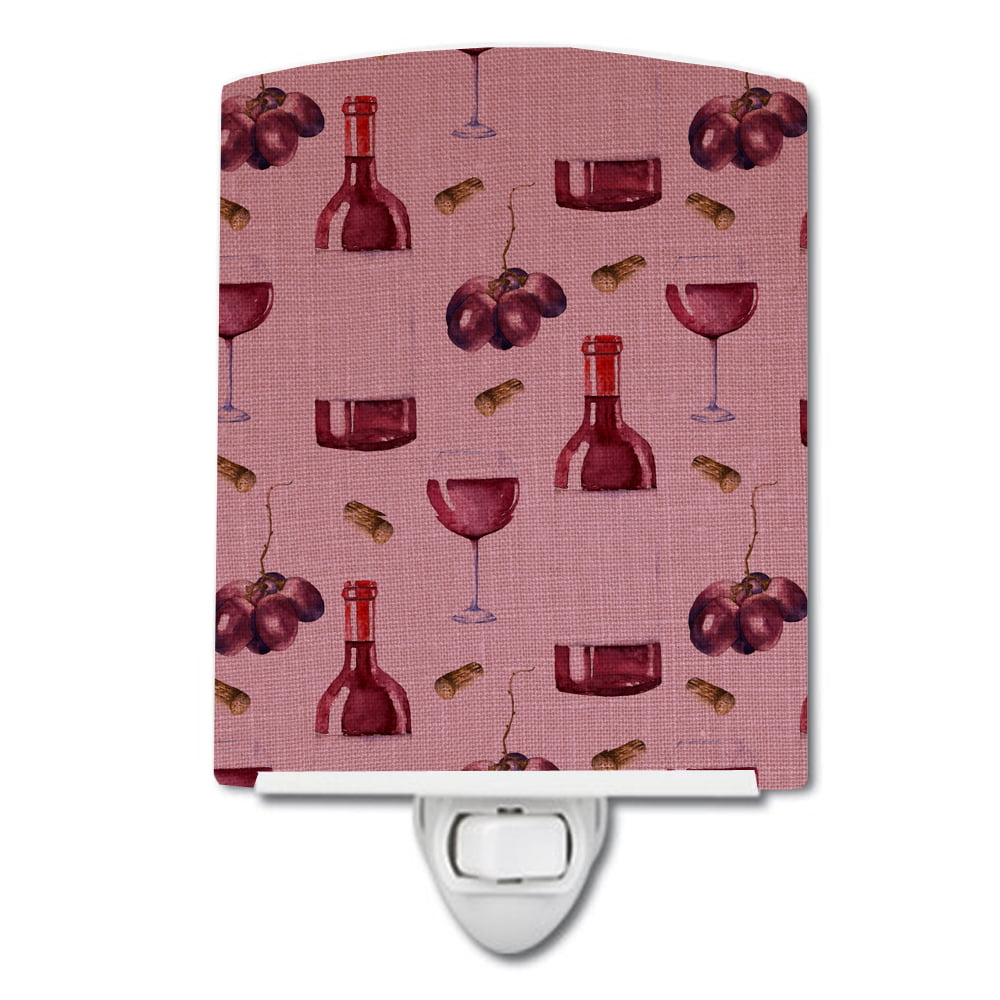 Red Wine on Linen Ceramic Night Light