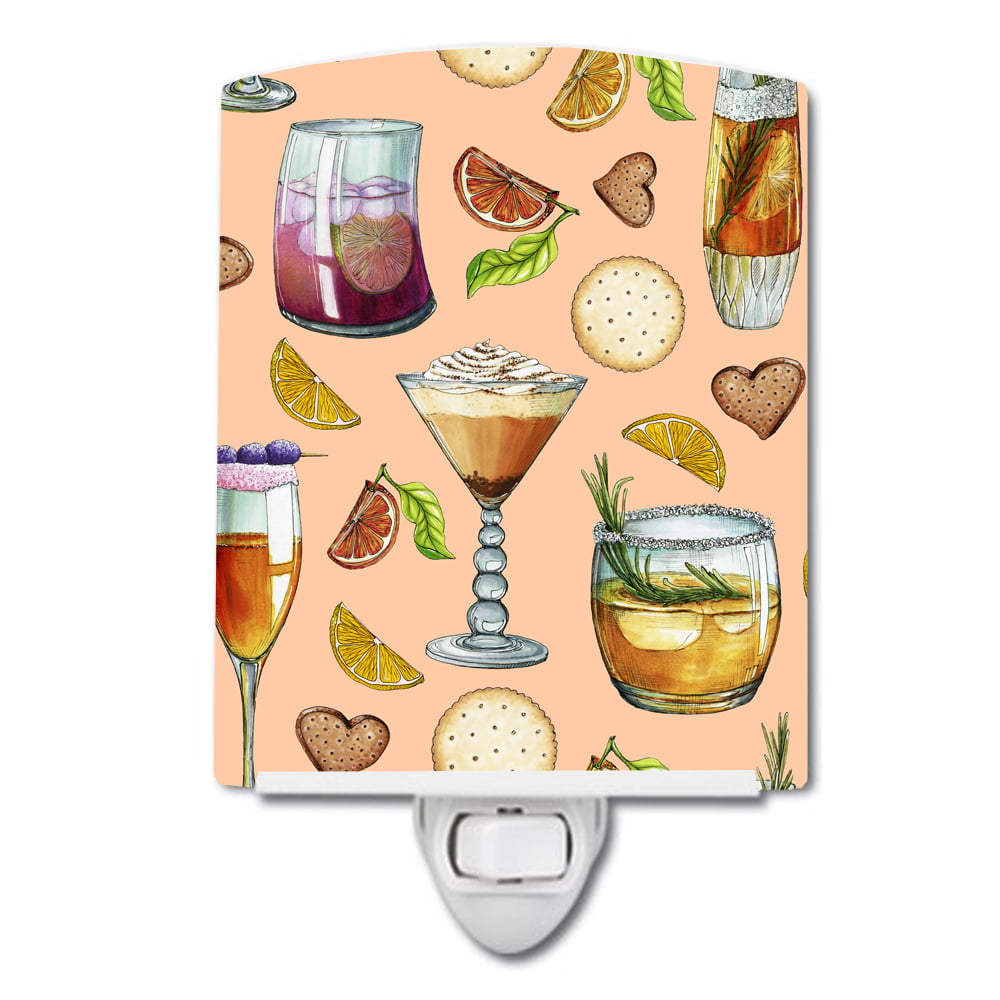 BB5200CNL Drinks & Cocktails Peach Ceramic Night Light