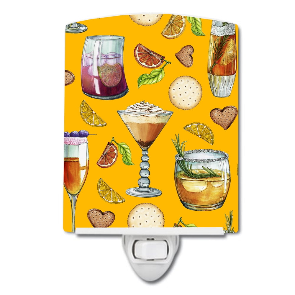 Drinks & Cocktails Gold Ceramic Night Light