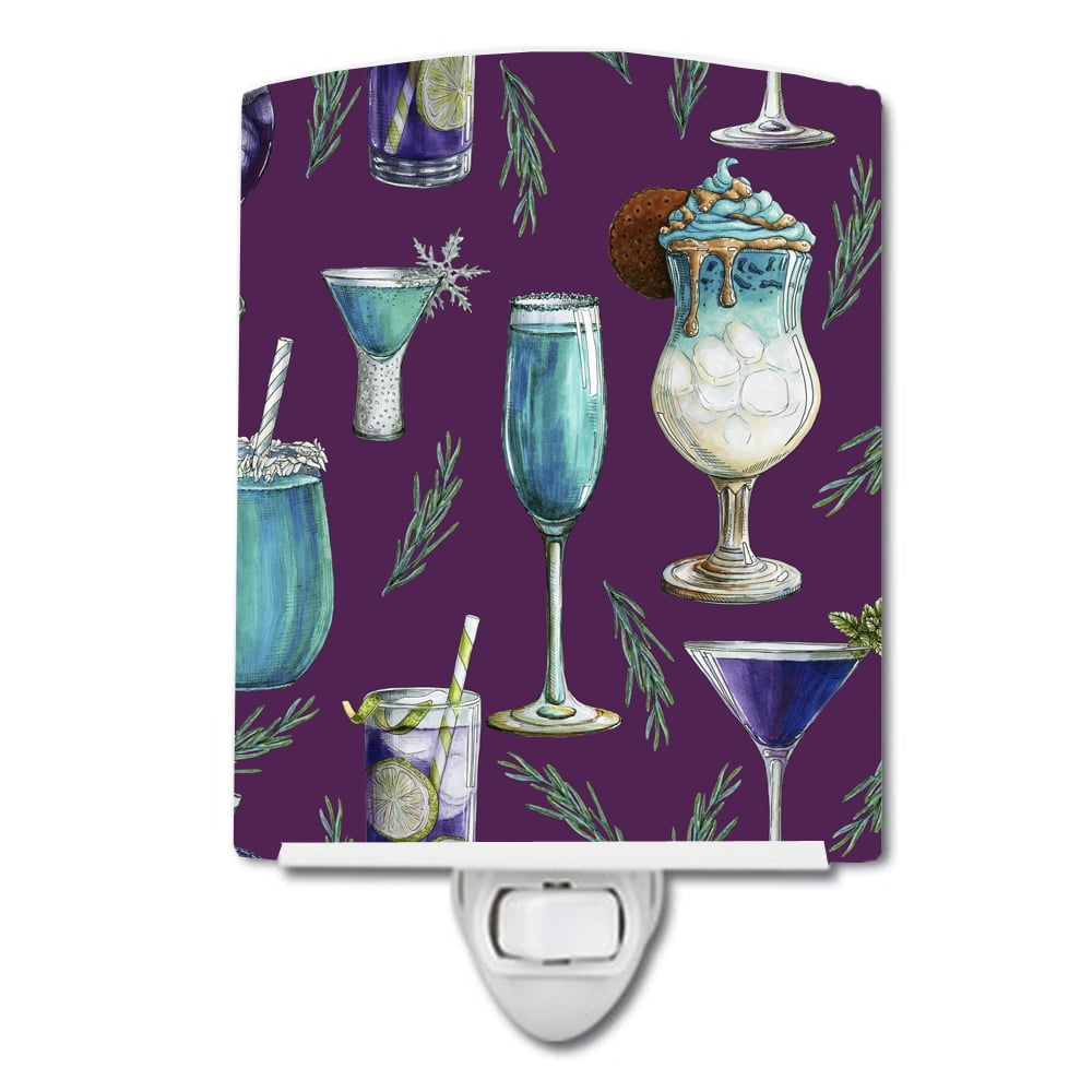 Drinks & Cocktails Purple Ceramic Night Light