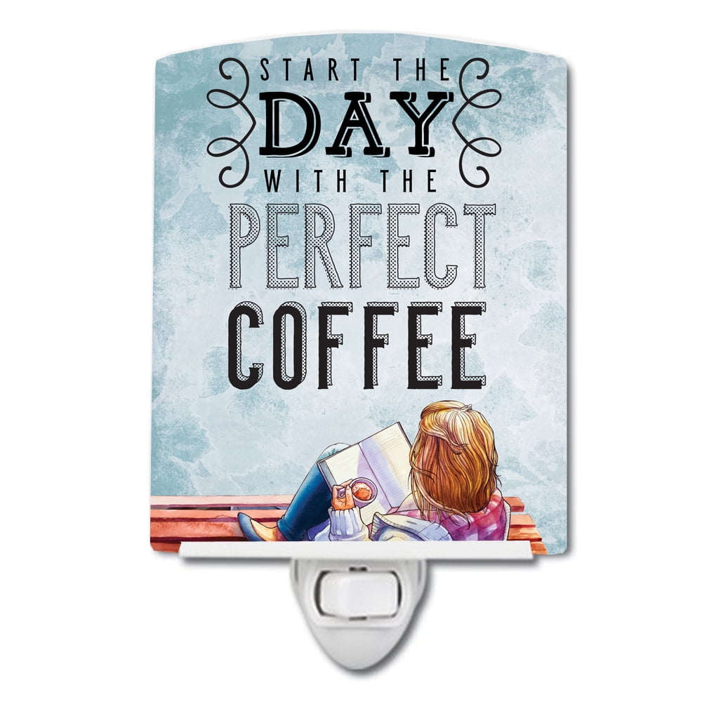 Start the Day Coffee Sign Ceramic Night Light