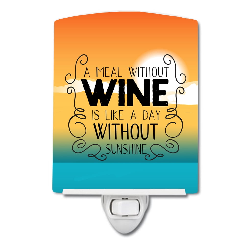 A Meal without Wine Sign Ceramic Night Light