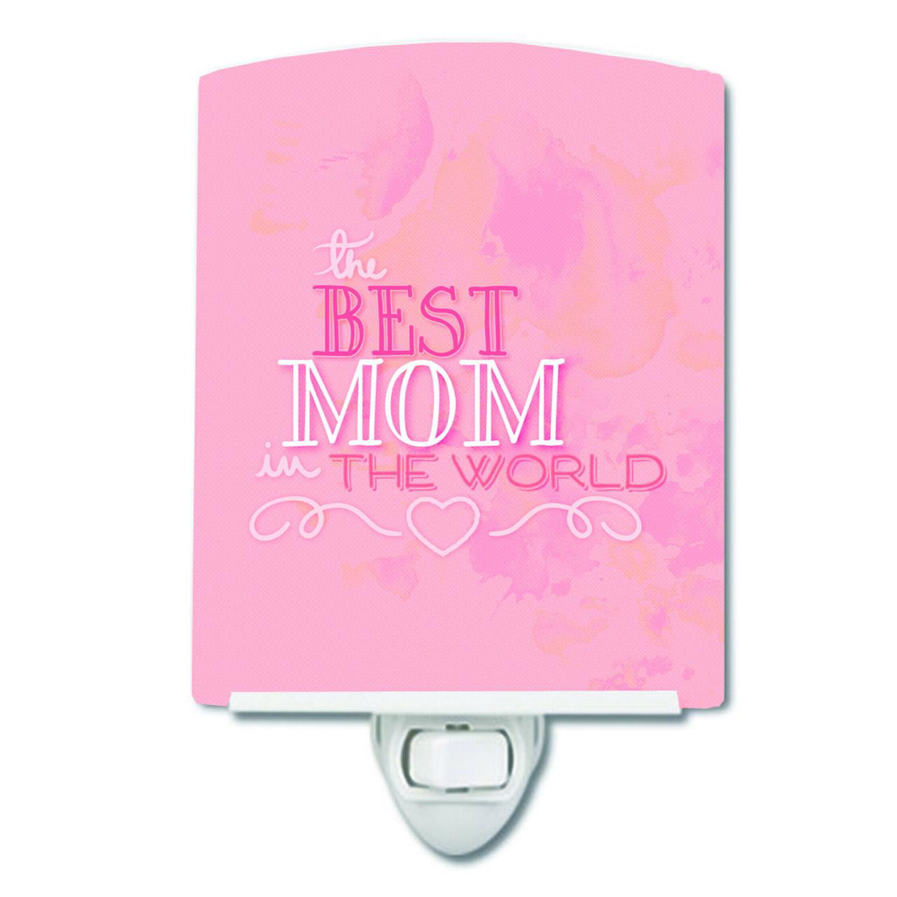 The Best Mom in the World Pink Ceramic Night Light