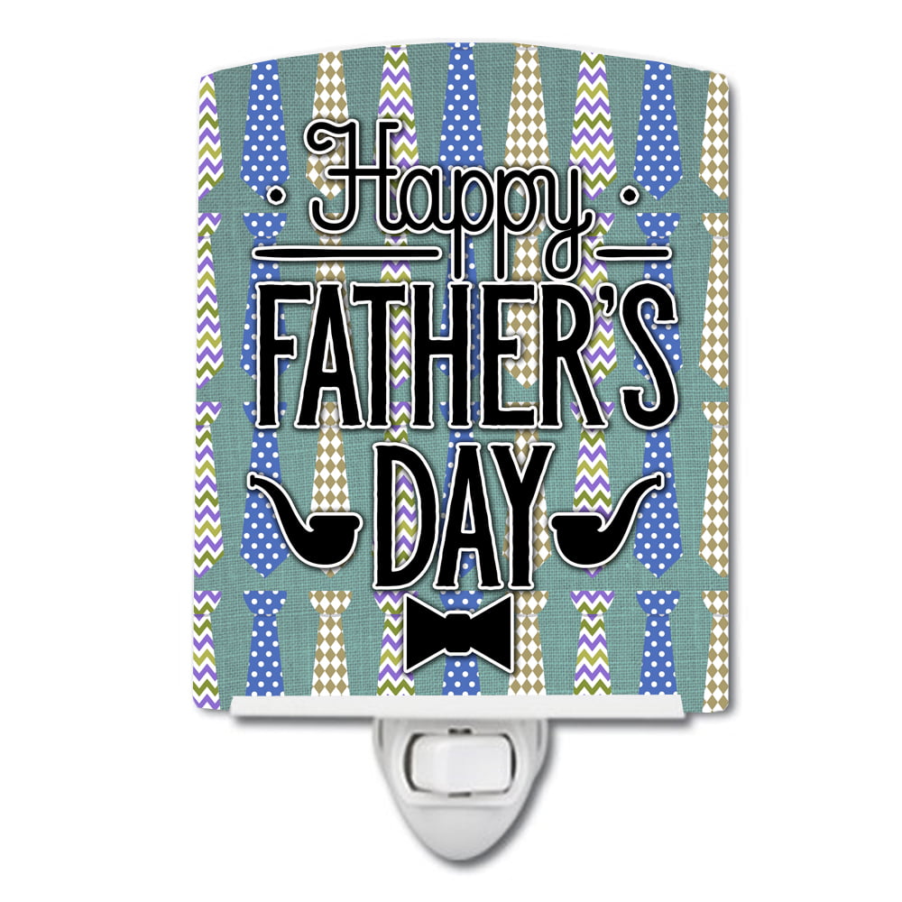 Happy Fathers Day Neckties Ceramic Night Light