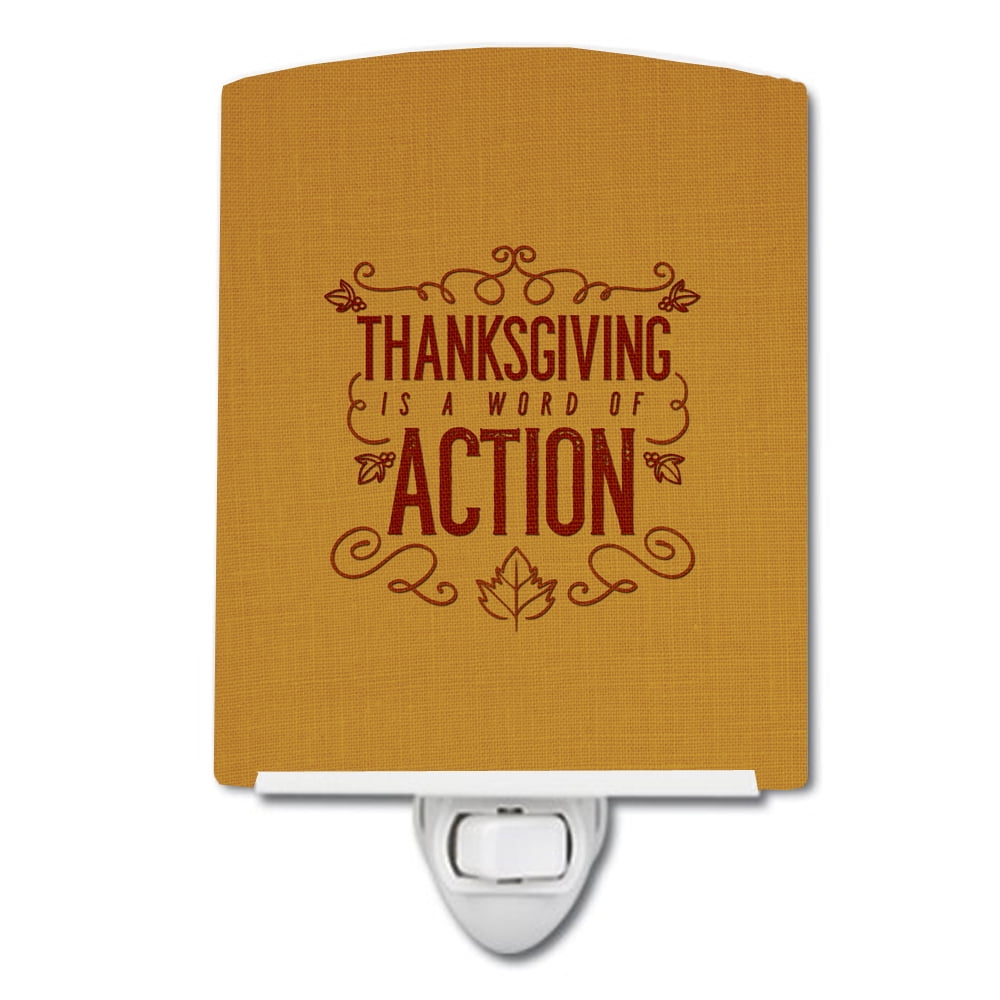 BB5458CNL Thanksgiving is Action Ceramic Night Light