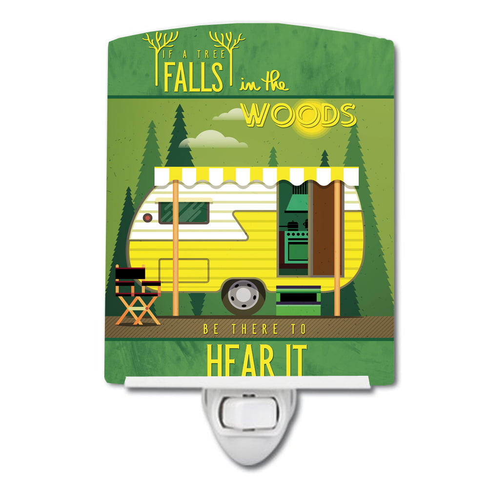 Be in the Woods Retro Camper Ceramic Night Light