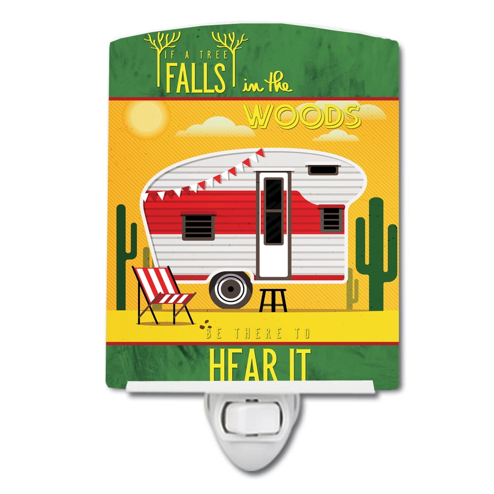 Be in the Woods Retro Camper Desert Ceramic Night Light