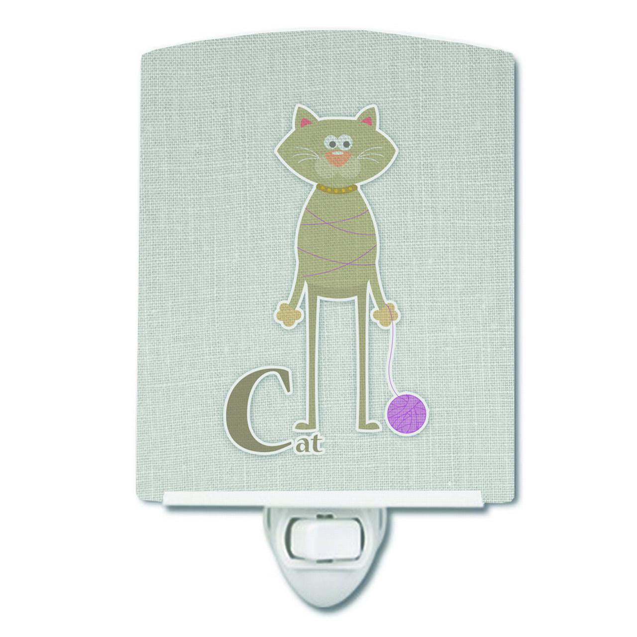 Alphabet C for Cat Ceramic Night Light