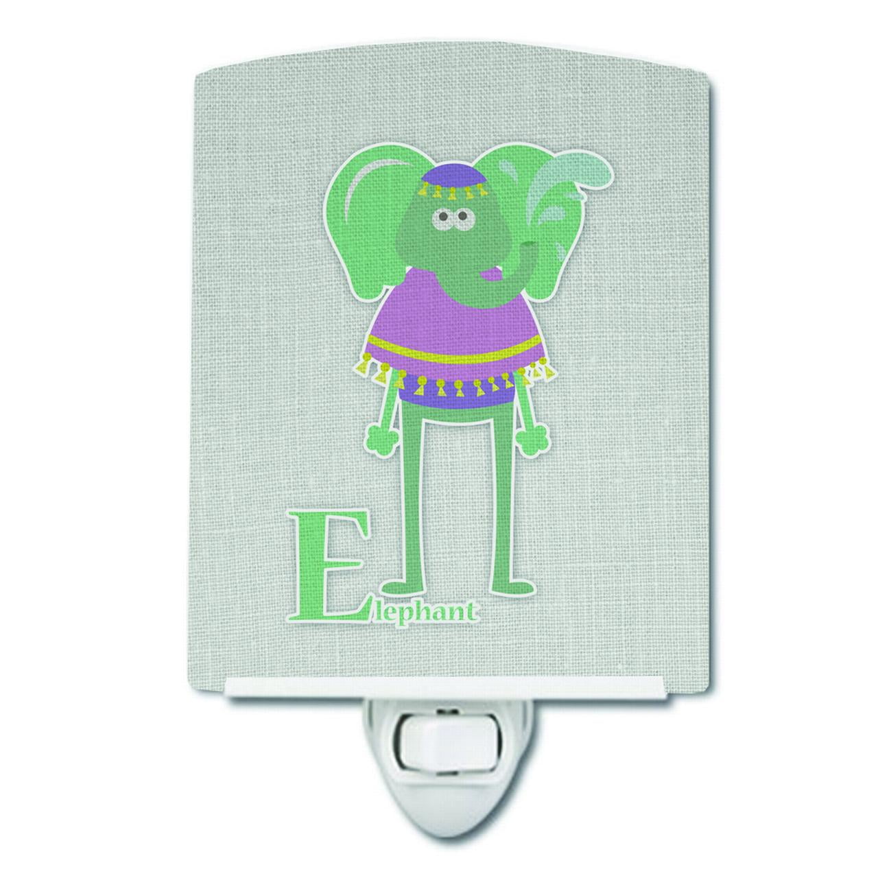 Alphabet E for Elephant Ceramic Night Light
