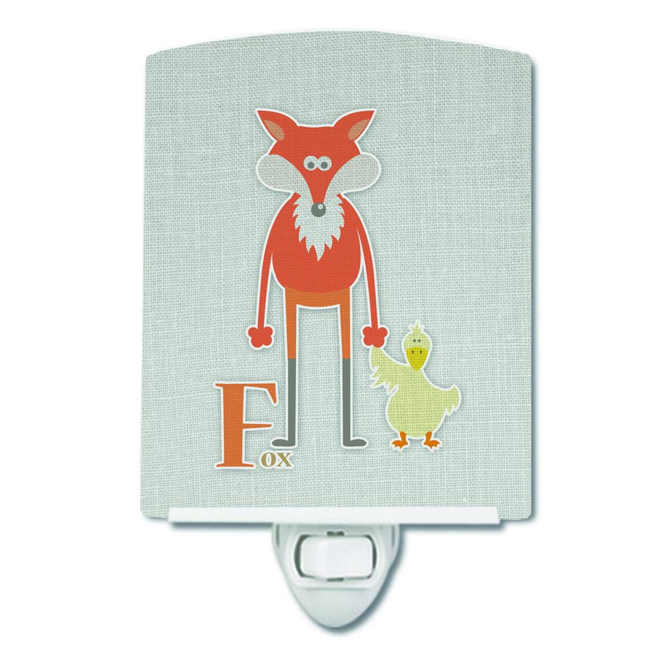 Alphabet F for Fox Ceramic Night Light