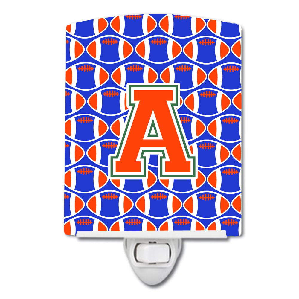 Letter A Football Green, Blue & Orange Ceramic Night Light