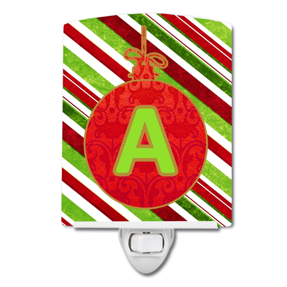 Christmas Oranment Holiday Initial Letter A Ceramic Night Light