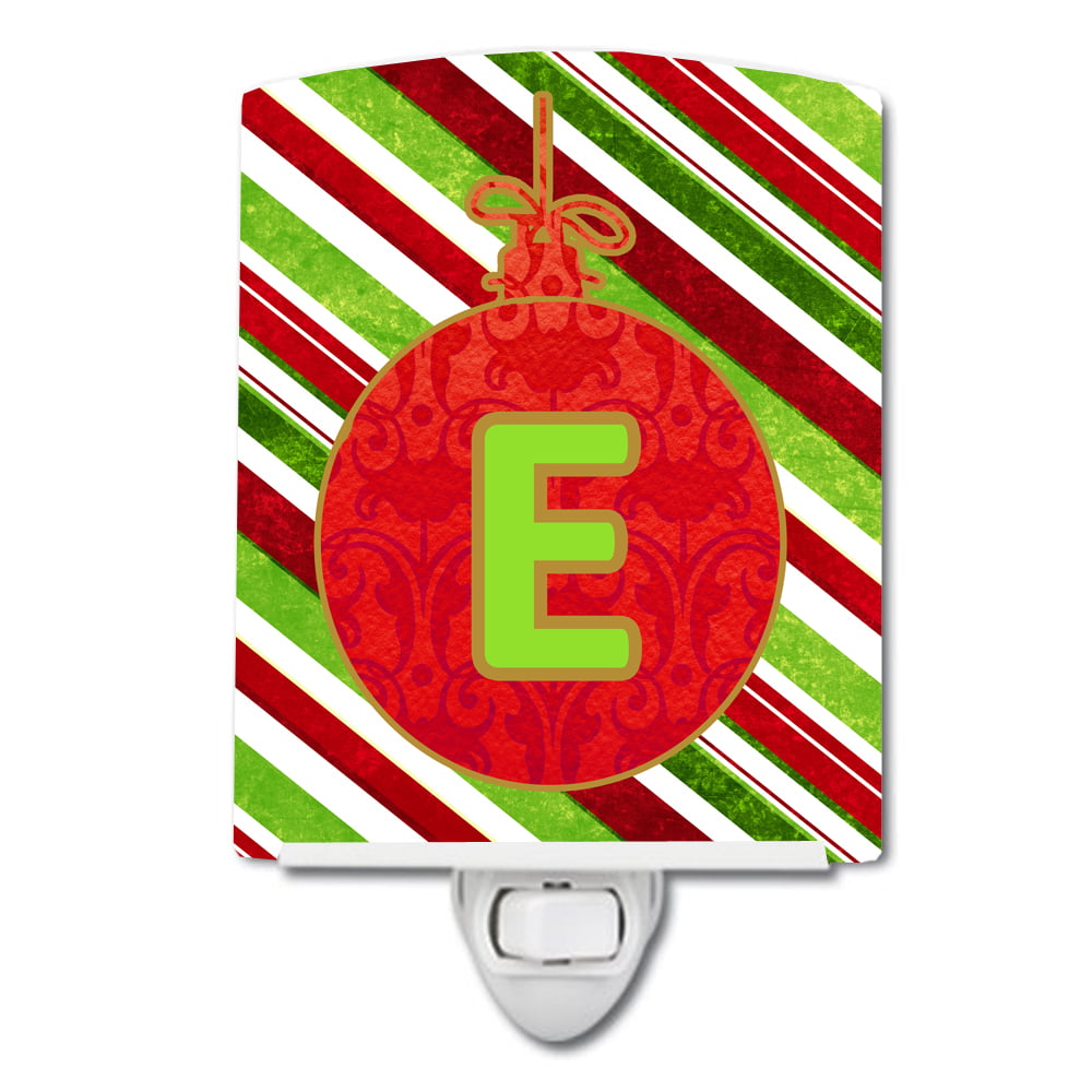 Christmas Oranment Holiday Initial Letter E Ceramic Night Light