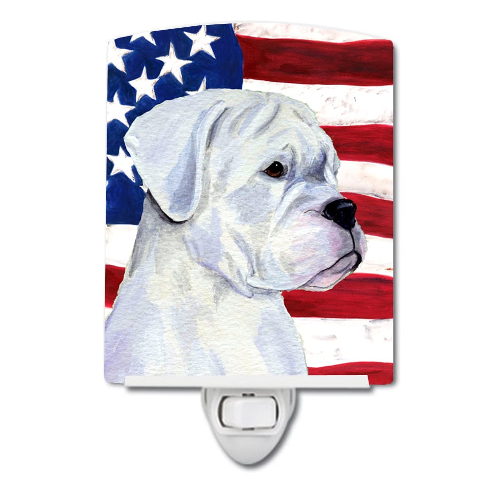 USA American Flag with Boxer Ceramic Night Light