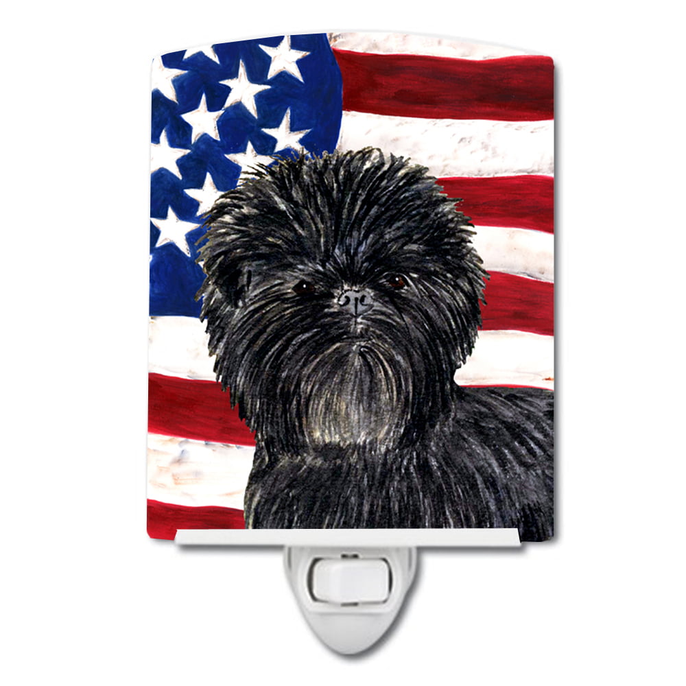 USA American Flag with Affenpinscher Ceramic Night Light