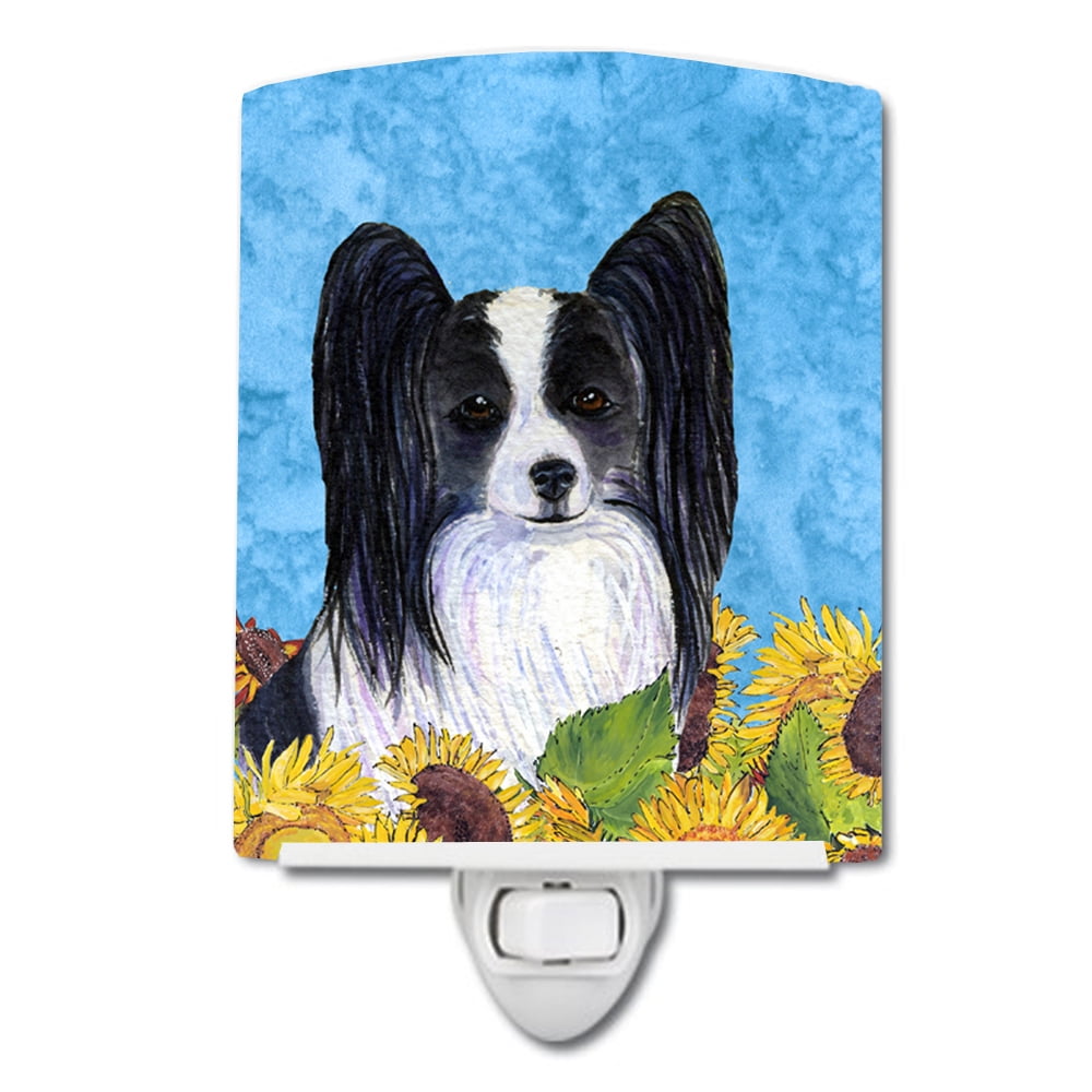 Papillon in Summer Flowers Ceramic Night Light