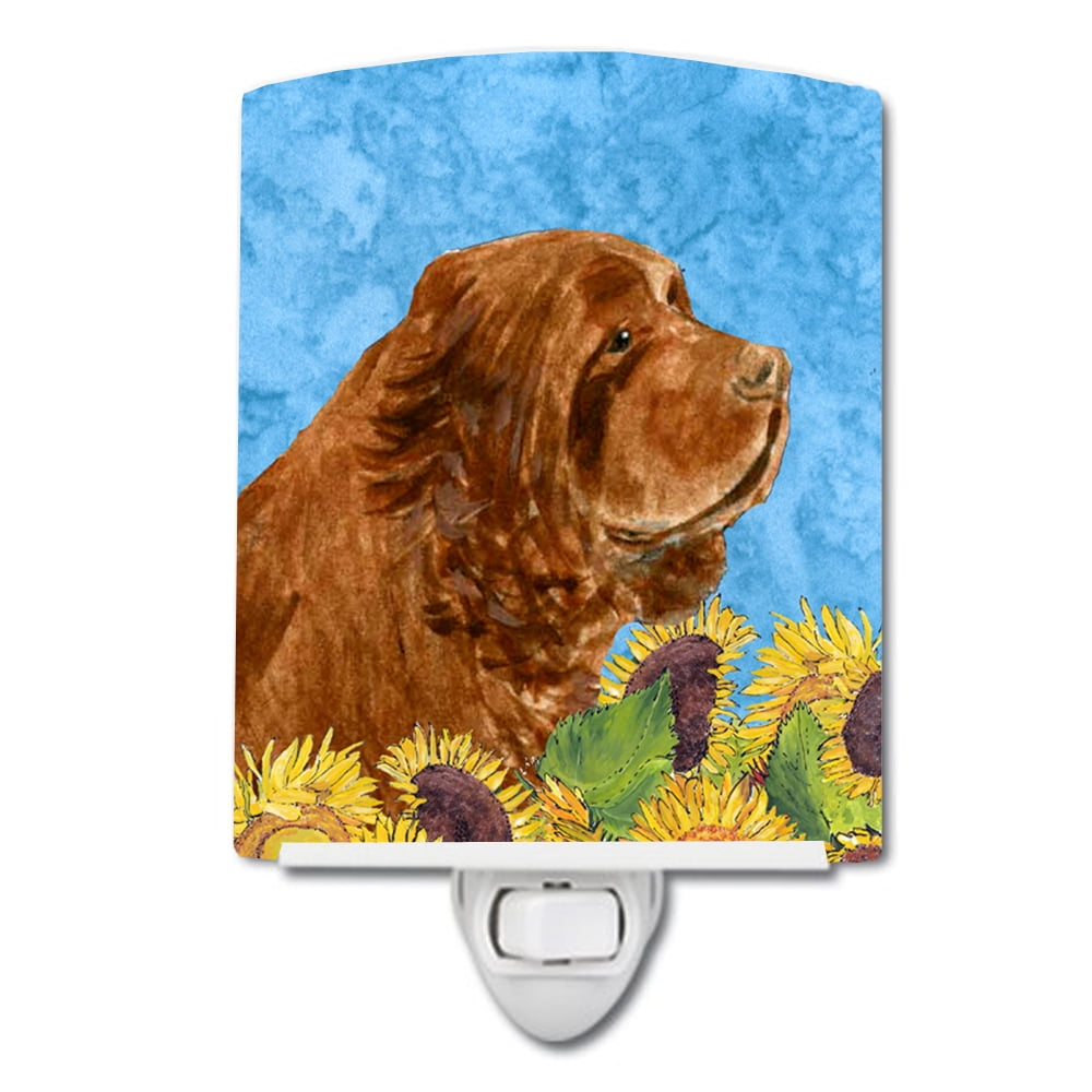 Sussex Spaniel in Summer Flowers Ceramic Night Light