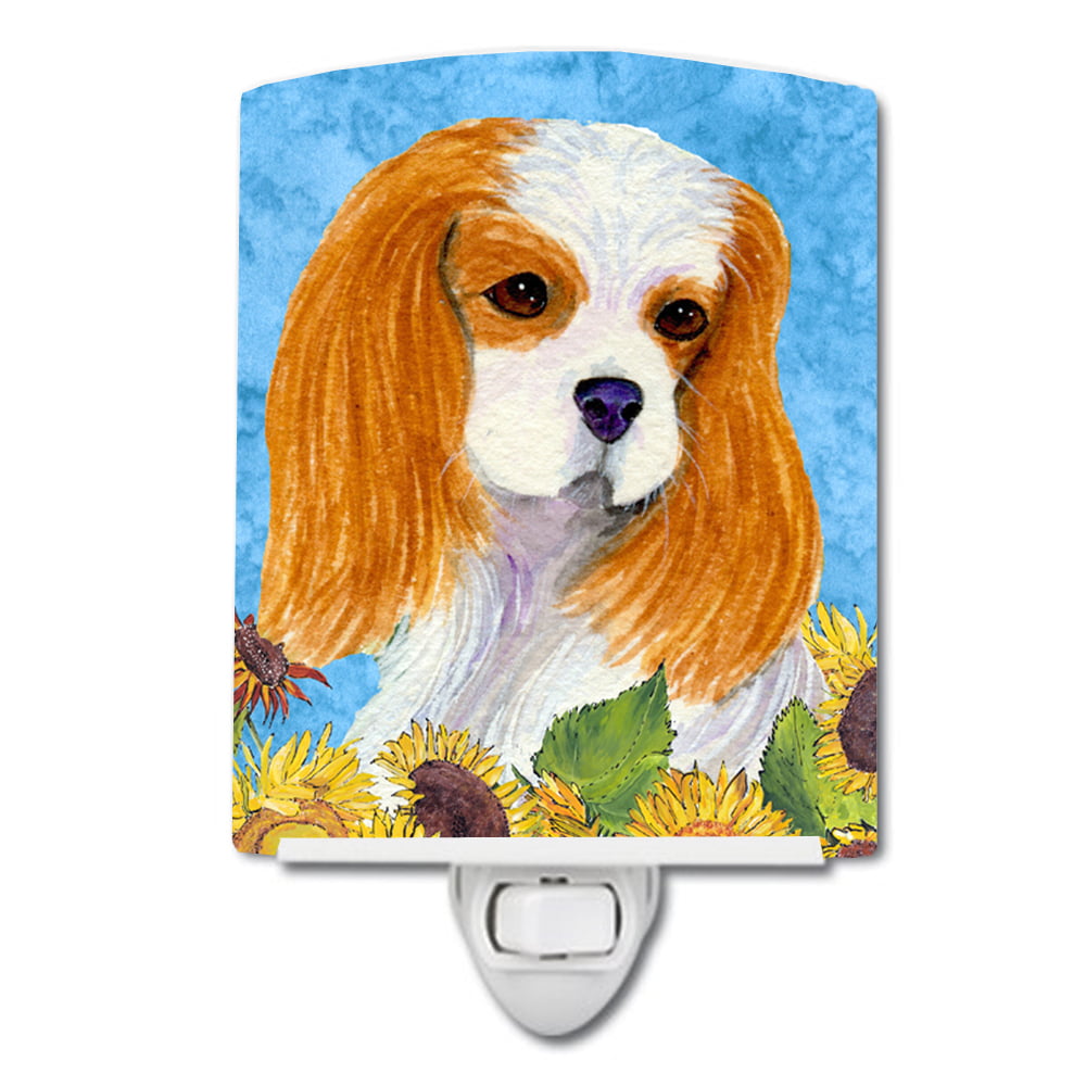 SS4161CNL Cavalier Spaniel in Summer Flowers Ceramic Night Light