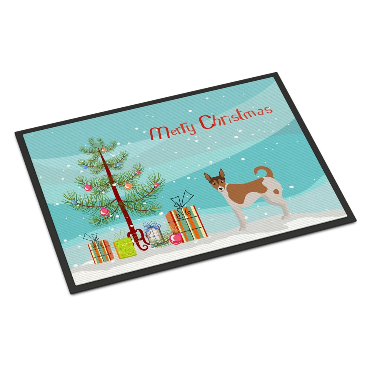 18 x 27 in. Tenterfield Terrier Christmas Tree Indoor or Outdoor Mat