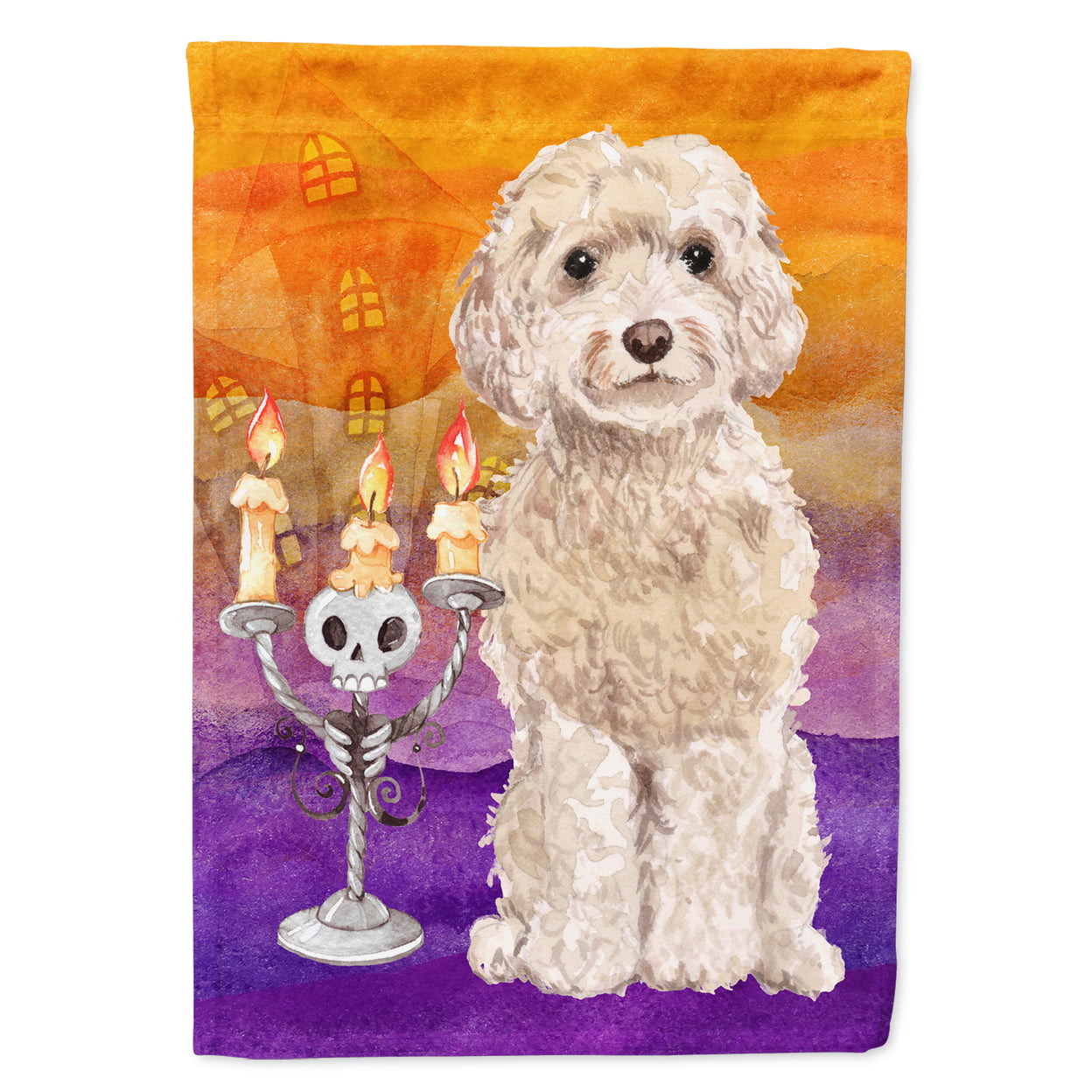CK3209GF Hallween Champagne Cockapoo Garden Size Flag