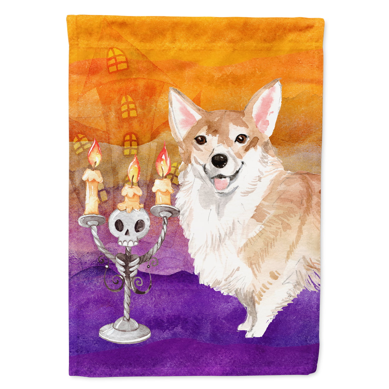 Hallween Corgi Garden Size Flag