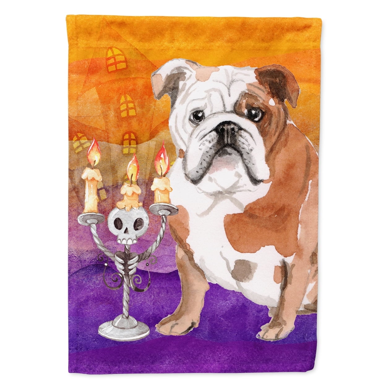 Hallween English Bulldog Garden Size Flag