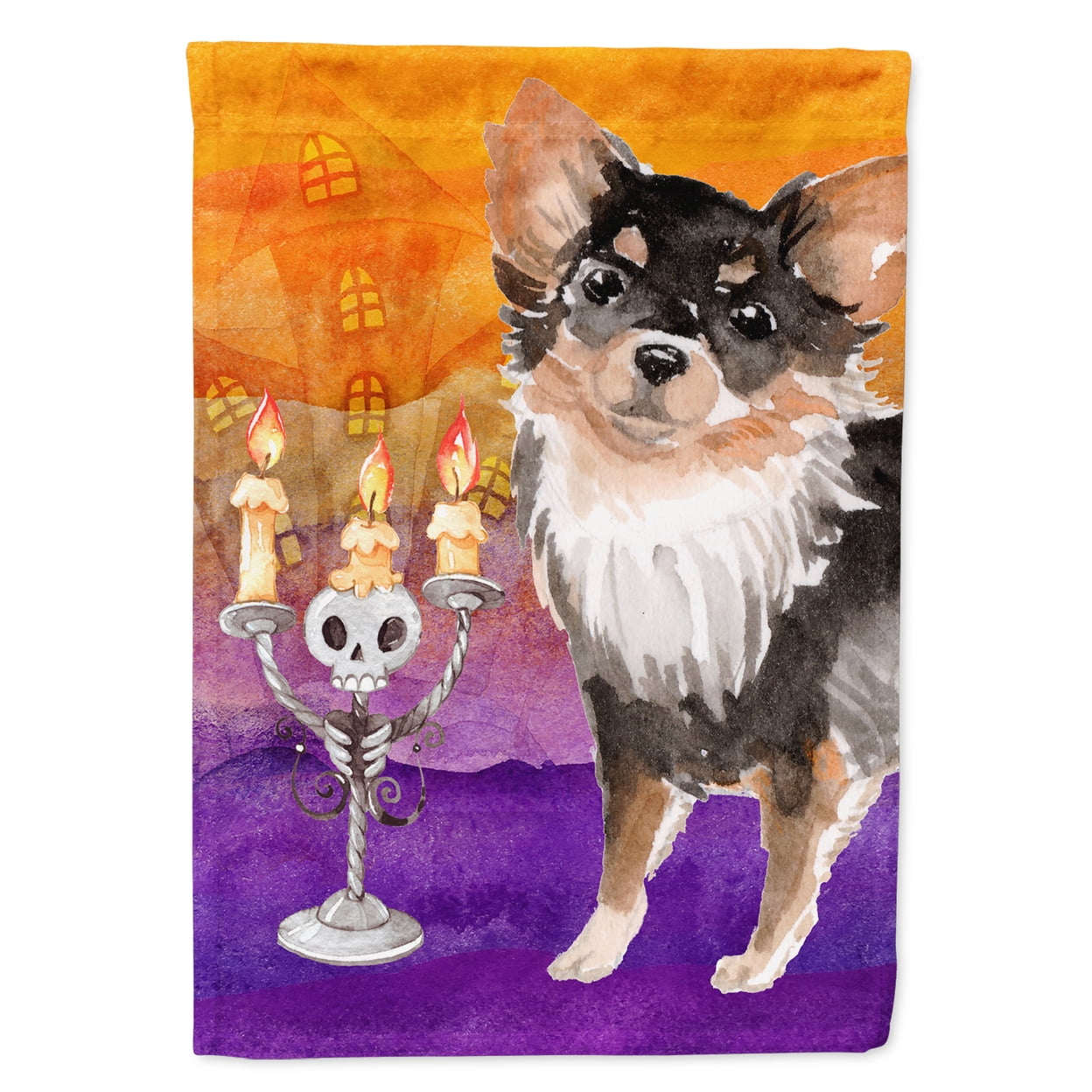 Hallween Long Haired Chihuahua Garden Size Flag
