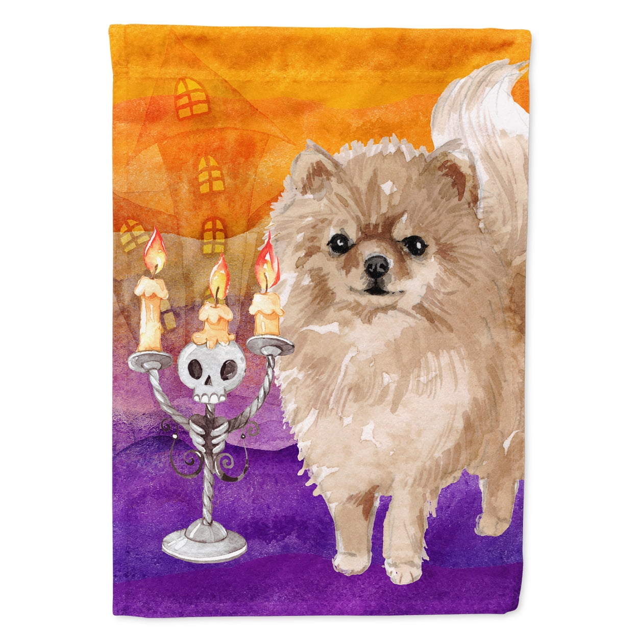 Hallween Pomeranian Garden Size Flag