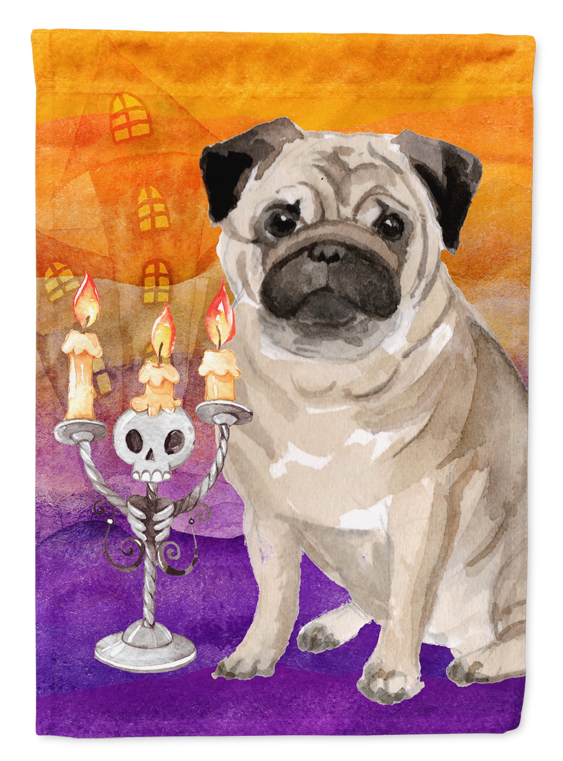 CK3225GF Hallween Pug Garden Size Flag