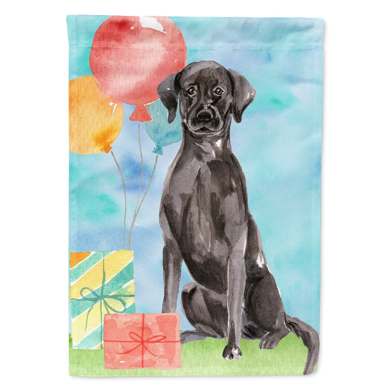 Happy Birthday Black Labrador Retriever Garden Size Flag