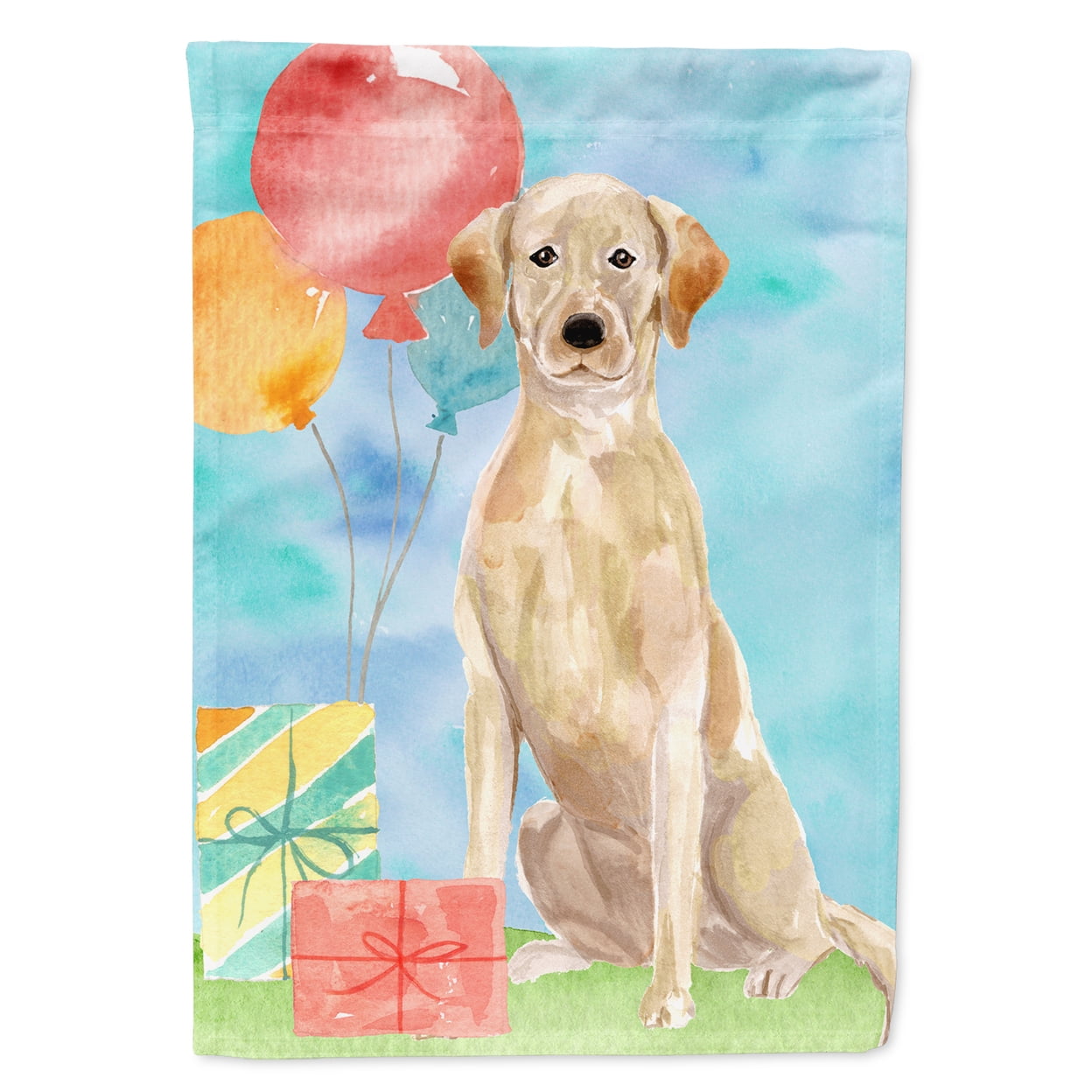 Happy Birthday Yellow Labrador Retriever Garden Size Flag